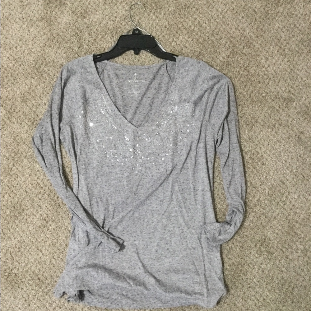 Juicy rhinestone v neck